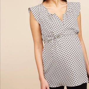 Maternity flutter sleeve blouse